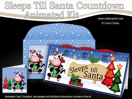 3D Xmas Milly Moo Cow Sleeps Till Santa Countdown Card