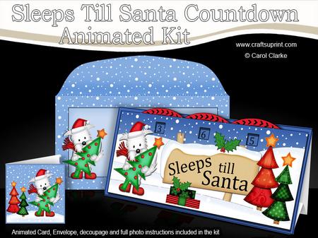 3D Xmas Westie Dog's Sleeps Till Santa Countdown Card