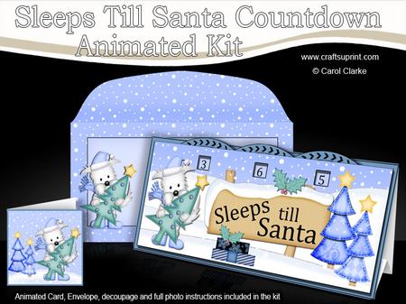 3D Xmas Westie Dog's Sleeps Till Santa Countdown Card
