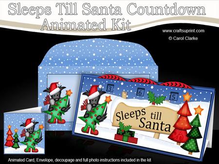 3D Xmas Scottie Dog's Tree Sleeps Till Santa Countdown Card
