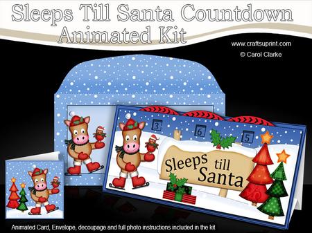 3D Xmas Scottie Dog's Tree Sleeps Till Santa Countdown Card