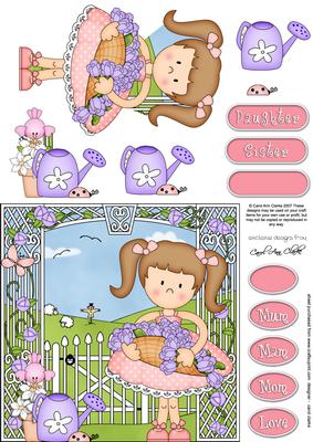 Girlz Liz's Flower Basket Quick Card with 3D Decoupage