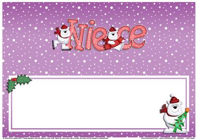 Xmas Niece with Polar Bears Matching Large Dl Insert