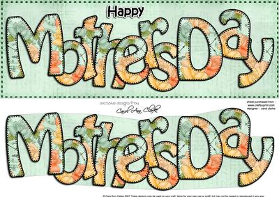 Large Dl Mothers Day Roses Card & 3D Decoupage