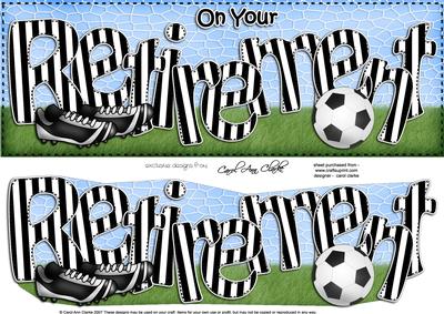 Large Dl Retirement Football Card & 3D Decoupage