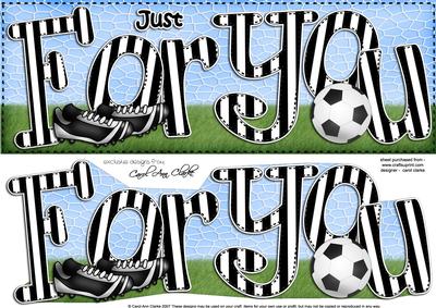 Large Dl Just for You Football Card & 3D Decoupage