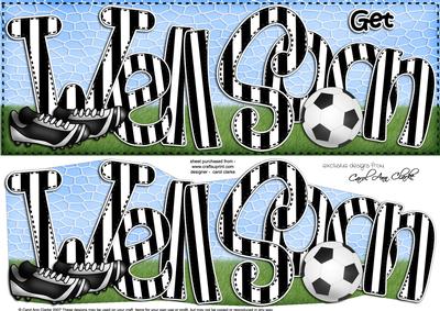 Large Dl Get Well Soon Football Card & 3D Decoupage