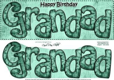 Large Dl Birthday Grandad Clocks 3D Decoupage