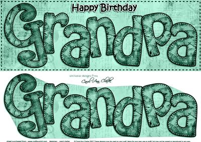 Large Dl Birthday Grandpa Clocks 3D Decoupage