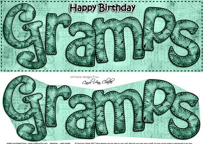Large Dl Birthday Gramps Clocks 3D Decoupage