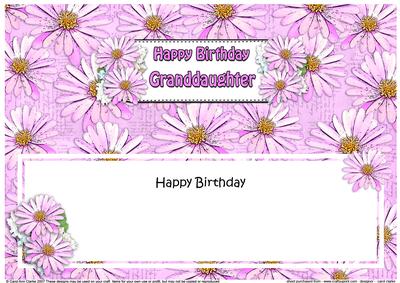 Birthday Granddaughter Daisies Floral Large Dlinsert