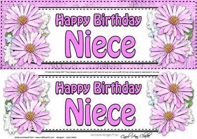 Large Dl Birthday Niece Daisies Floral 3D Decoupage