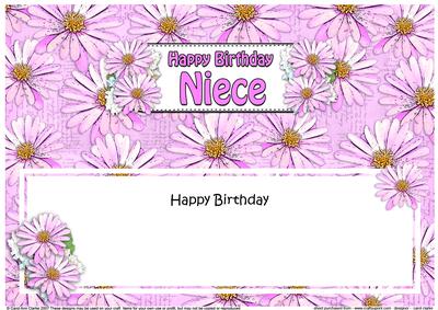 Birthday Niece Daisies Floral Large Dlinsert