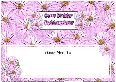 Birthday Goddaughter Daisies Floral Large Dlinsert