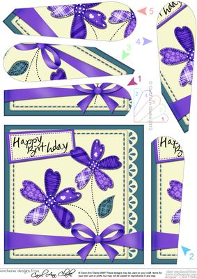 Birthday Flowers & Lace Fan Pyramage Topper