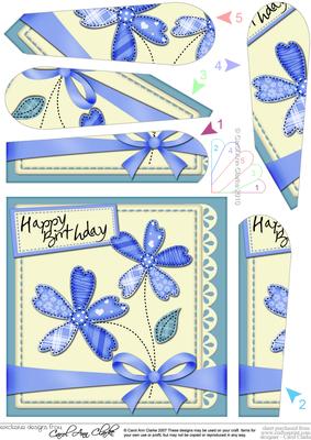 Birthday Flowers & Lace Fan Pyramage Topper