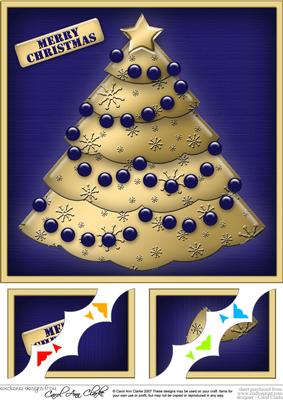8 x 8 Christmas Tree Scalloped Corner Topper