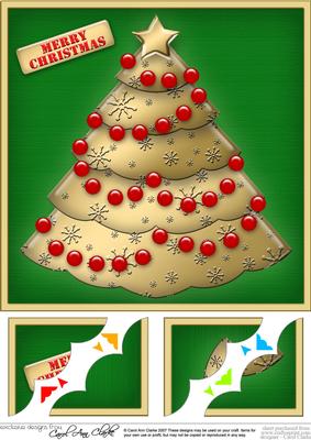 8 x 8 Christmas Tree Scalloped Corner Topper