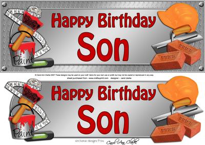 Large Dl Birthday Son Handyman Tools 3D Decoupage