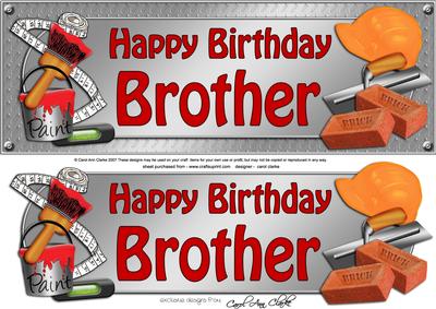 Large Dl Birthday Brother Handyman Tools 3D Decoupage