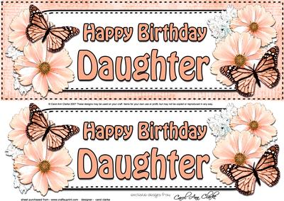 Large Dl Birthday Daughter Floral Butterflies 3D Decoupage