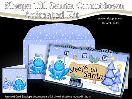 3D Xmas Freddy Frog Sleeps Till Santa Countdown Card
