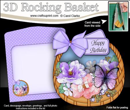 3D Summer Flowers & Butterflies Rocking Baskets