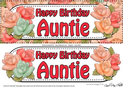 Large Dl Birthday Auntie Roses Card & 3D Decoupage