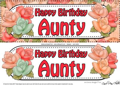Large Dl Happy Birthday Aunty Roses Card & 3D Decoupage