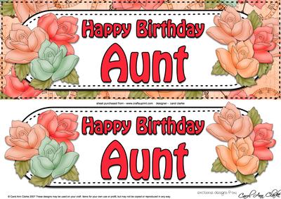 Large Dl Happy Birthday Aunt Roses Card & 3D Decoupage