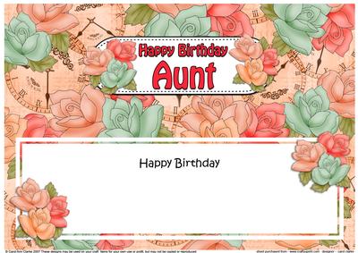 Happy Birthday Aunt Roses Matching Large Dl Insert