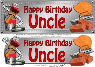 Large Dl Birthday Uncle Handyman Tools 3D Decoupage