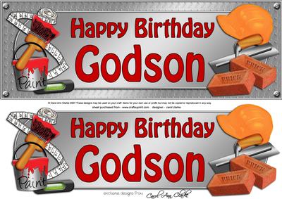 Large Dl Birthday Godson Handyman Tools 3D Decoupage