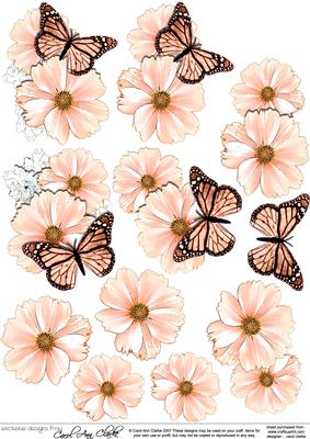 Pretty Butterfly & Flower 3D Decoupage Designs