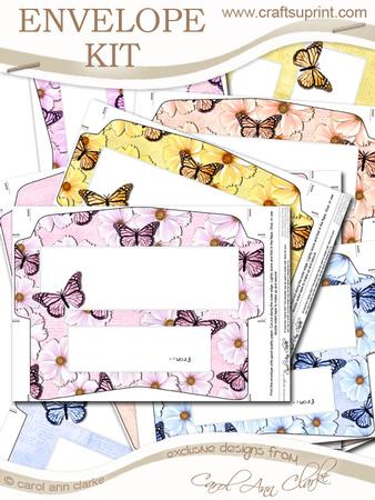 10 Mini Dl (80 x 215mm) Pretty Butterfly & Flower Envelopes