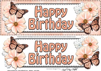 Large Dl Birthday Floral Butterflies 3D Decoupage