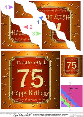 75th Birthday Dad Beer Label Wavy Corner Side Stacker