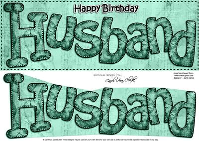 Large Dl Birthday Husband Clocks 3D Decoupage