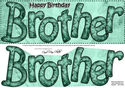 Large Dl Birthday Brother Clocks 3D Decoupage