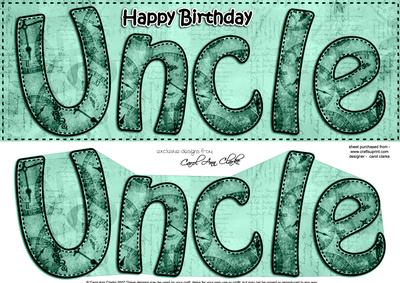 Large Dl Birthday Uncle Clocks 3D Decoupage