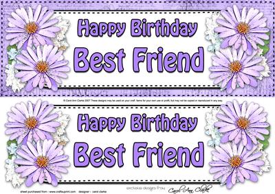Large Dl Birthday Best Friend Daisies Floral 3D Decoupage