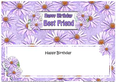 Birthday Best Friend Daisies Floral Large Dl Matching Insert