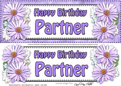 Large Dl Birthday Partner Daisies Floral 3D Decoupage