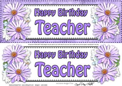 Large Dl Birthday Teacher Daisies Floral 3D Decoupage