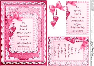 A5 Sister & Brother in Law Ruby Wedding Anniversary Pyramage