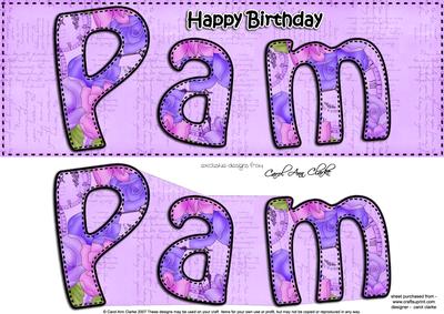 Large Dl Birthday Pam Roses Card & 3D Decoupage
