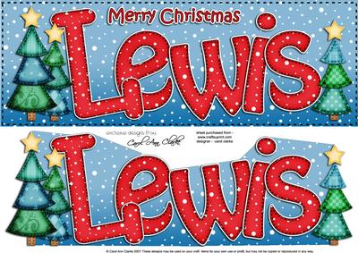 Merry Christmas Lewis Xmas Trees Large Dl & 3D Decoupage