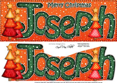 Merry Christmas Joseph Xmas Trees Large Dl & 3D Decoupage