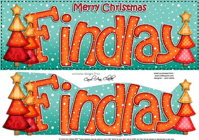 Merry Christmas Findlay Xmas Trees Large Dl & 3D Decoupage