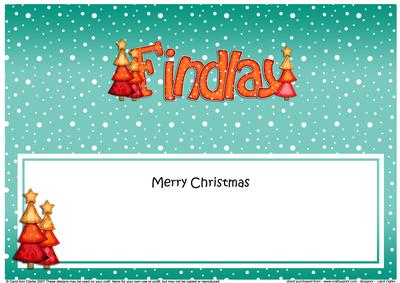 Merry Christmas Findlay Xmas Trees Matching Large Dl Insert